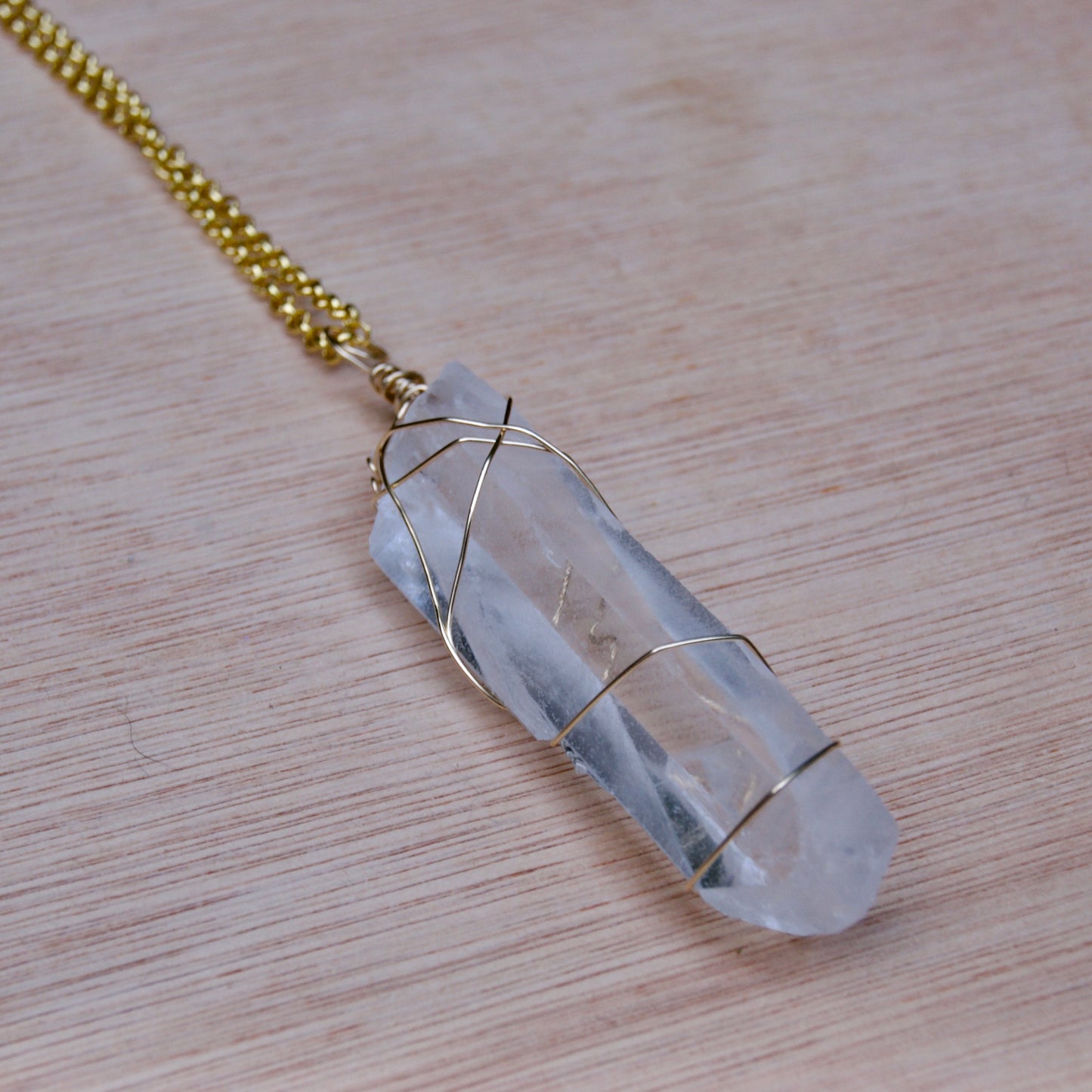 Lemurian Laser Quartz Pendant | 14k Gold-Fill