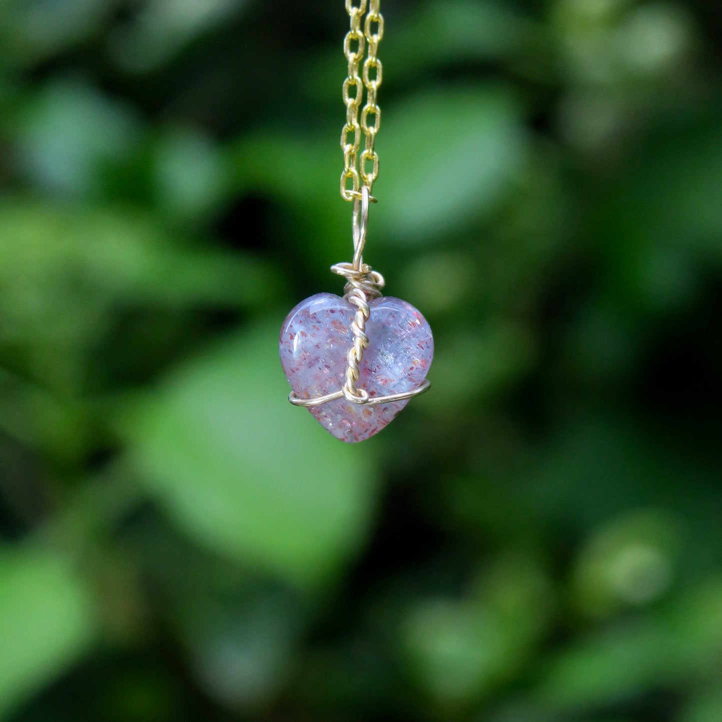 Iolite Heart Pendant | 14k Gold-Fill