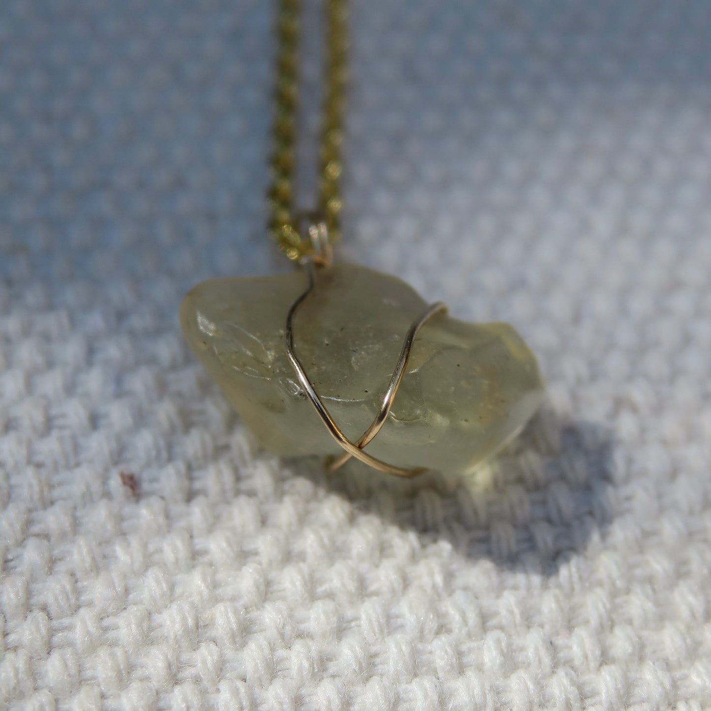 Libyan Desert Glass Pendant | 14k Gold-Fill