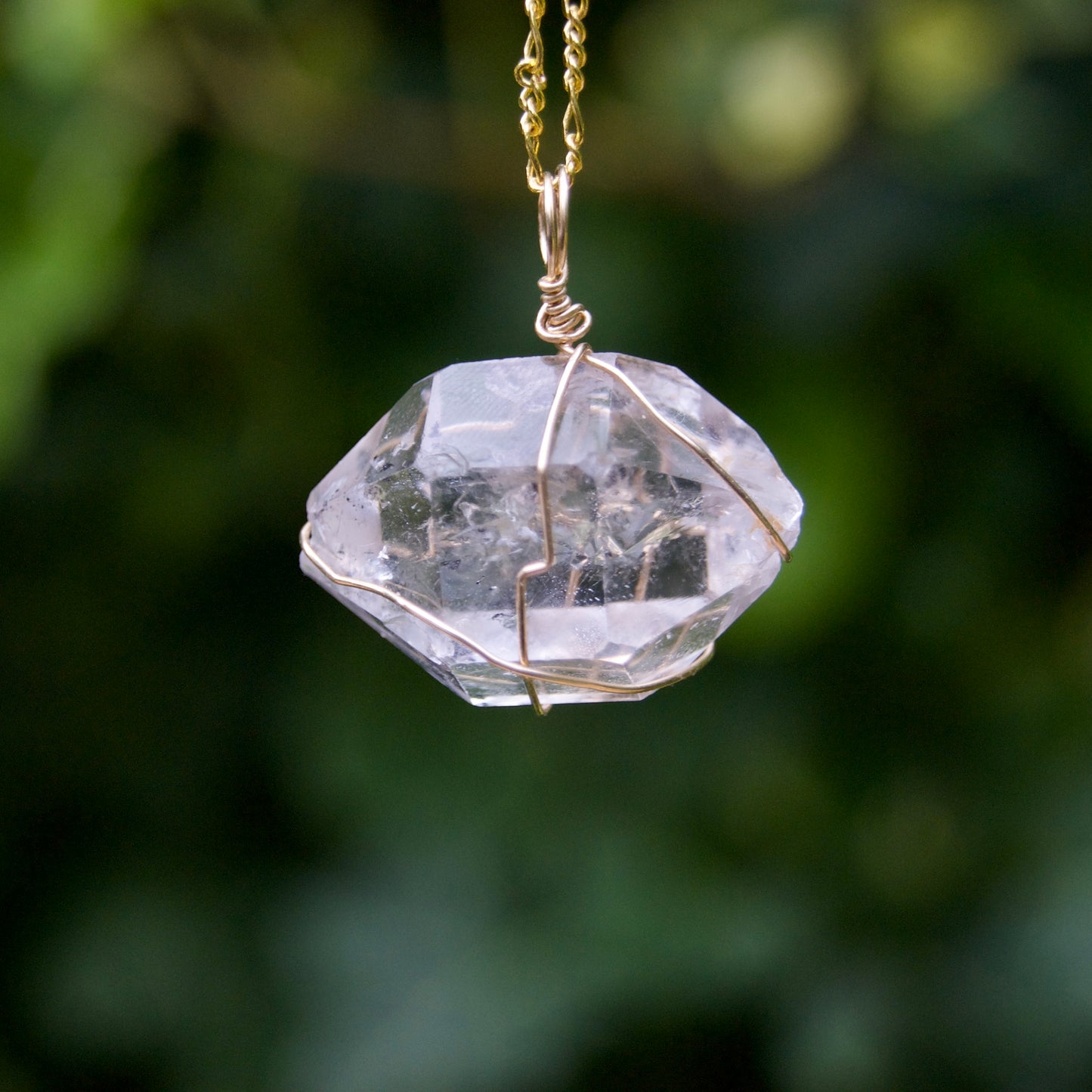 Diamond Quartz Pendant | 14k Gold-Fill