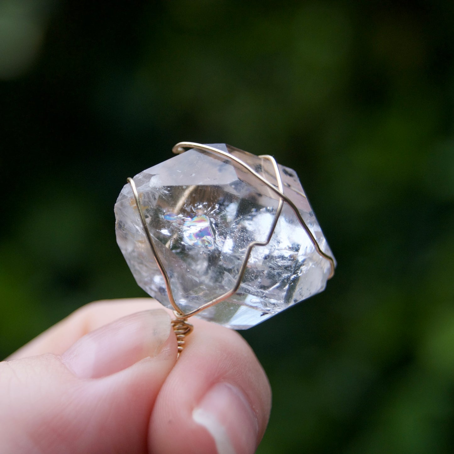 Diamond Quartz Pendant | 14k Gold-Fill