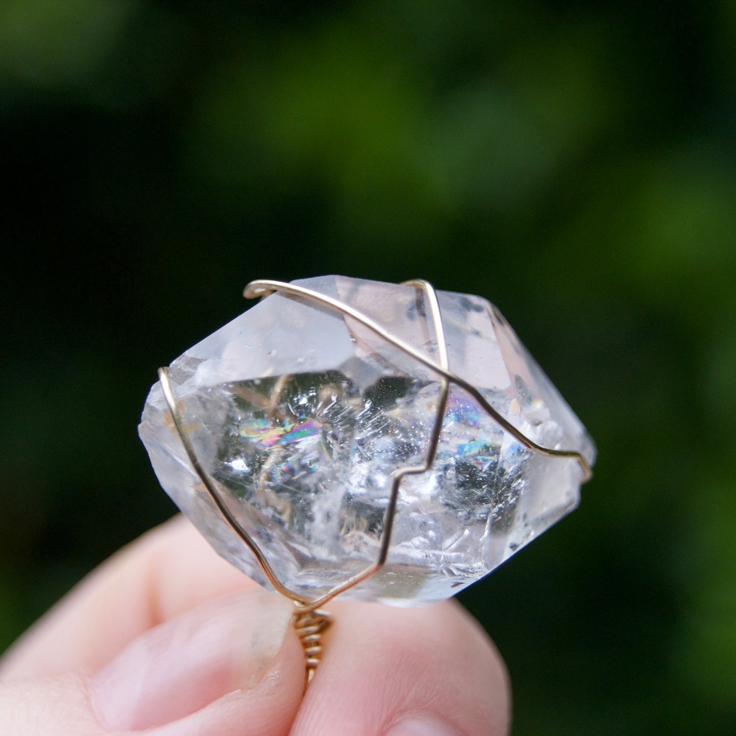 Diamond Quartz Pendant | 14k Gold-Fill