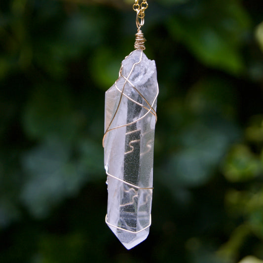 Lemurian Laser Quartz Pendant | 14k Gold-Fill