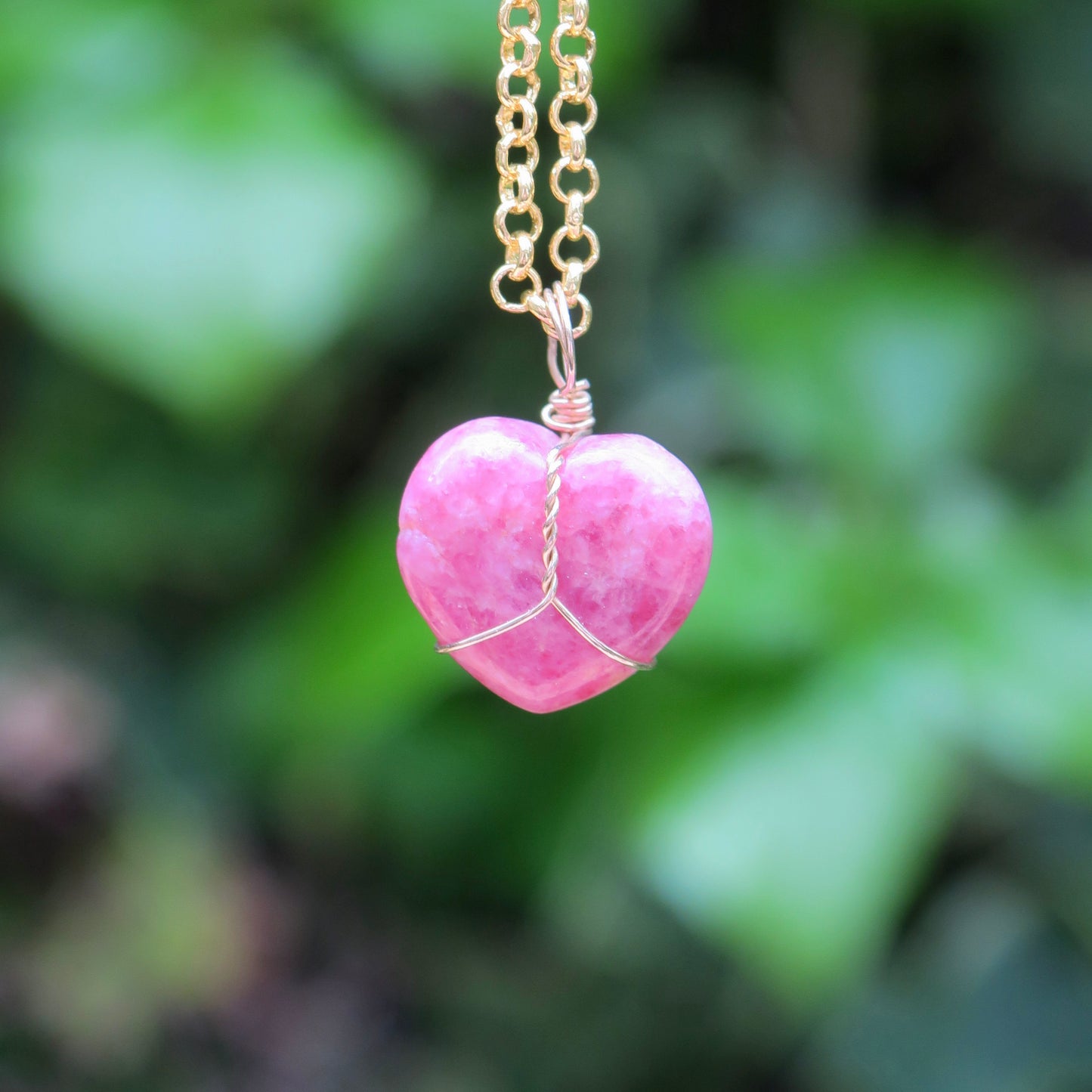 Rhodonite Heart Pendant | 14k Gold-Fill