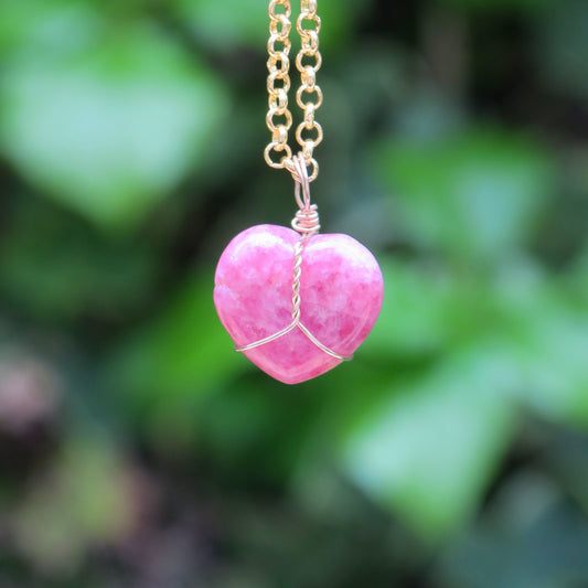 Rhodonite Heart Pendant | 14k Gold-Fill