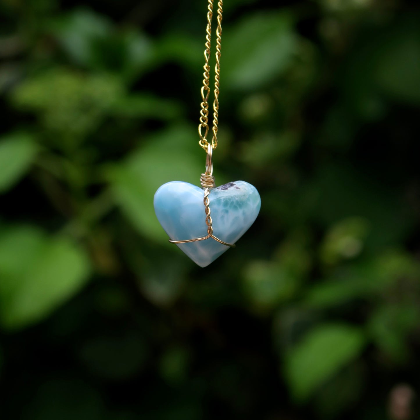 Larimar Heart Pendant | 14k Gold-Fill