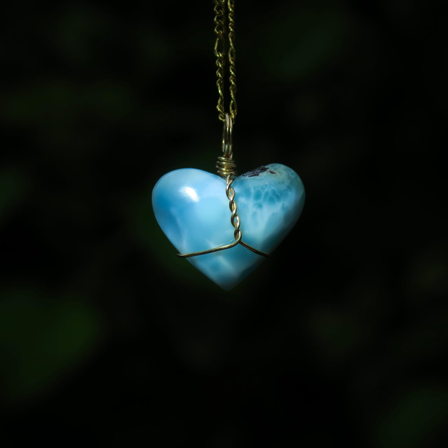 Larimar Heart Pendant | 14k Gold-Fill