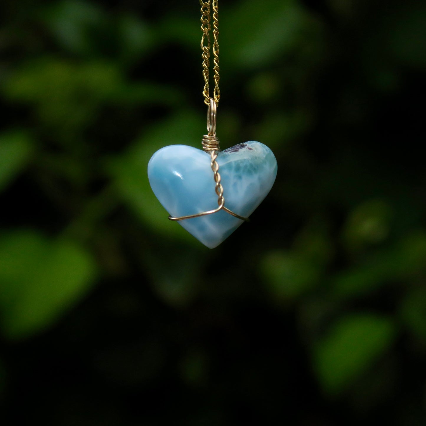Larimar Heart Pendant | 14k Gold-Fill