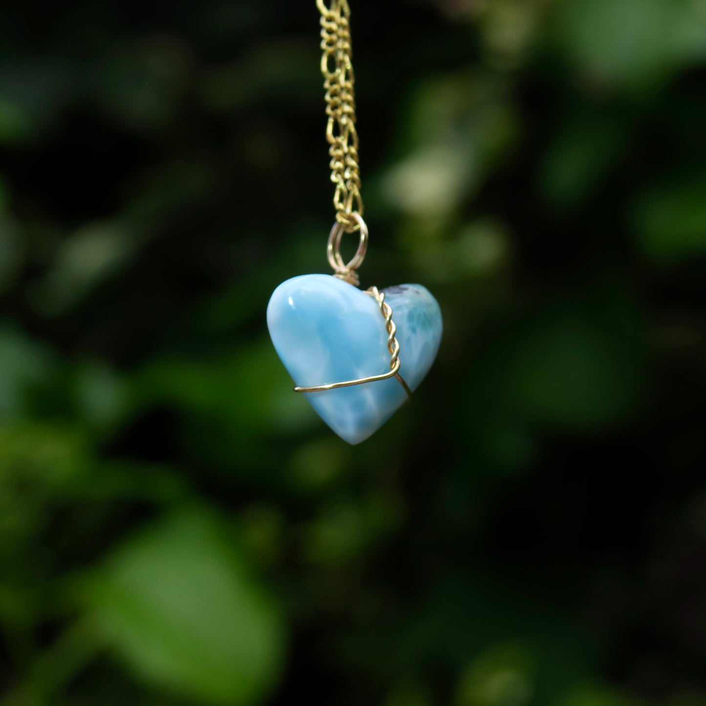 Larimar Heart Pendant | 14k Gold-Fill
