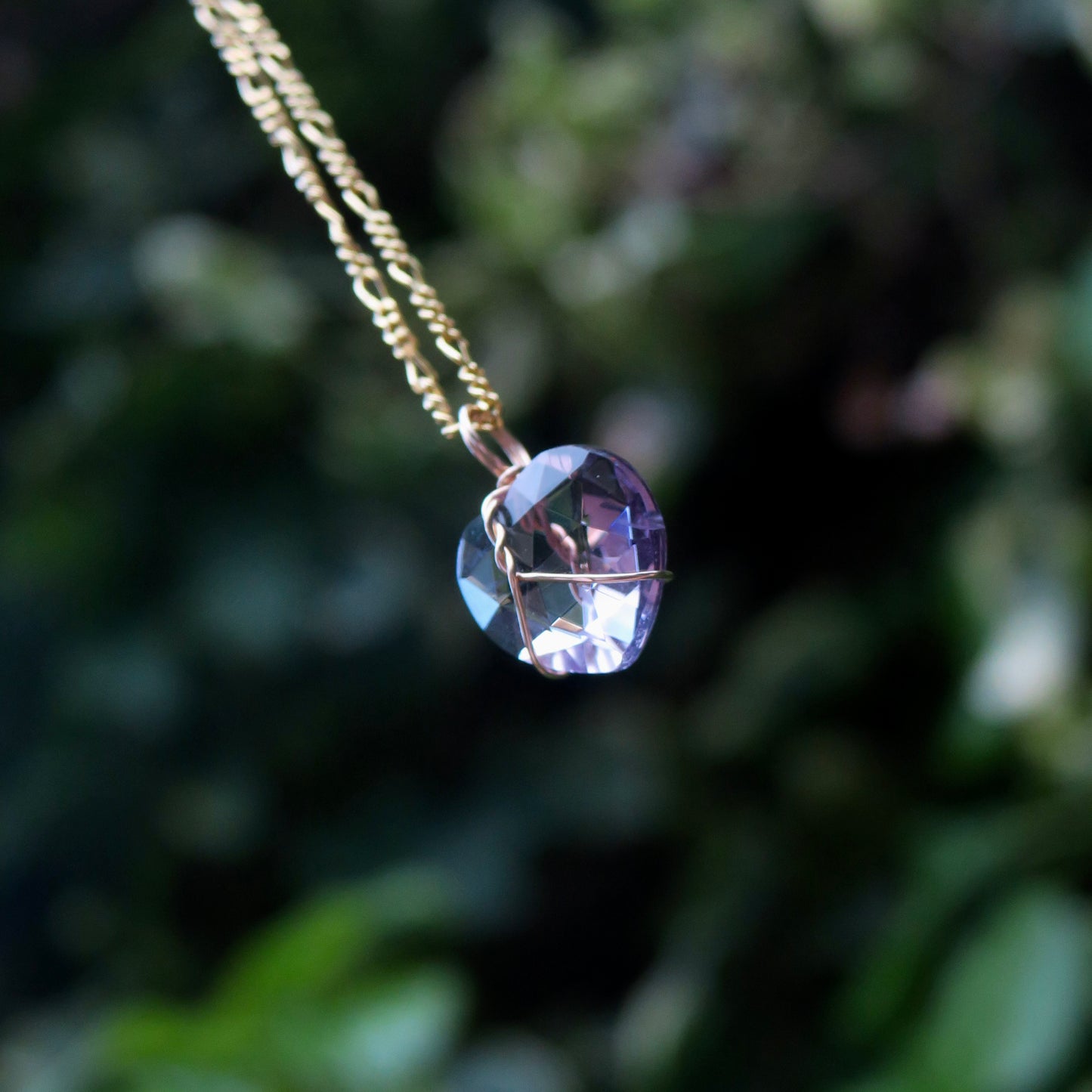 Faceted Amethyst Heart Pendant | 14k Gold-Fill