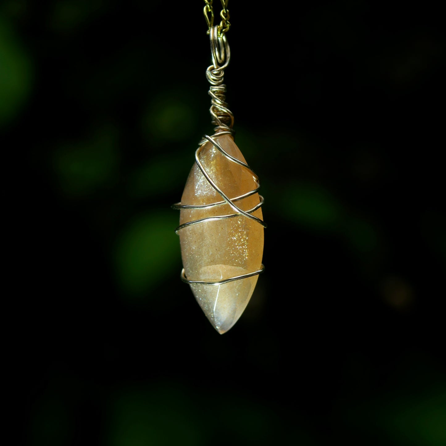 Peach Moonstone Pendant | 14k Gold-Fill