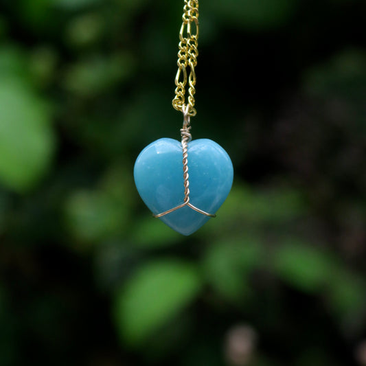 Amazonite Heart Pendant | 14k Gold-Fill