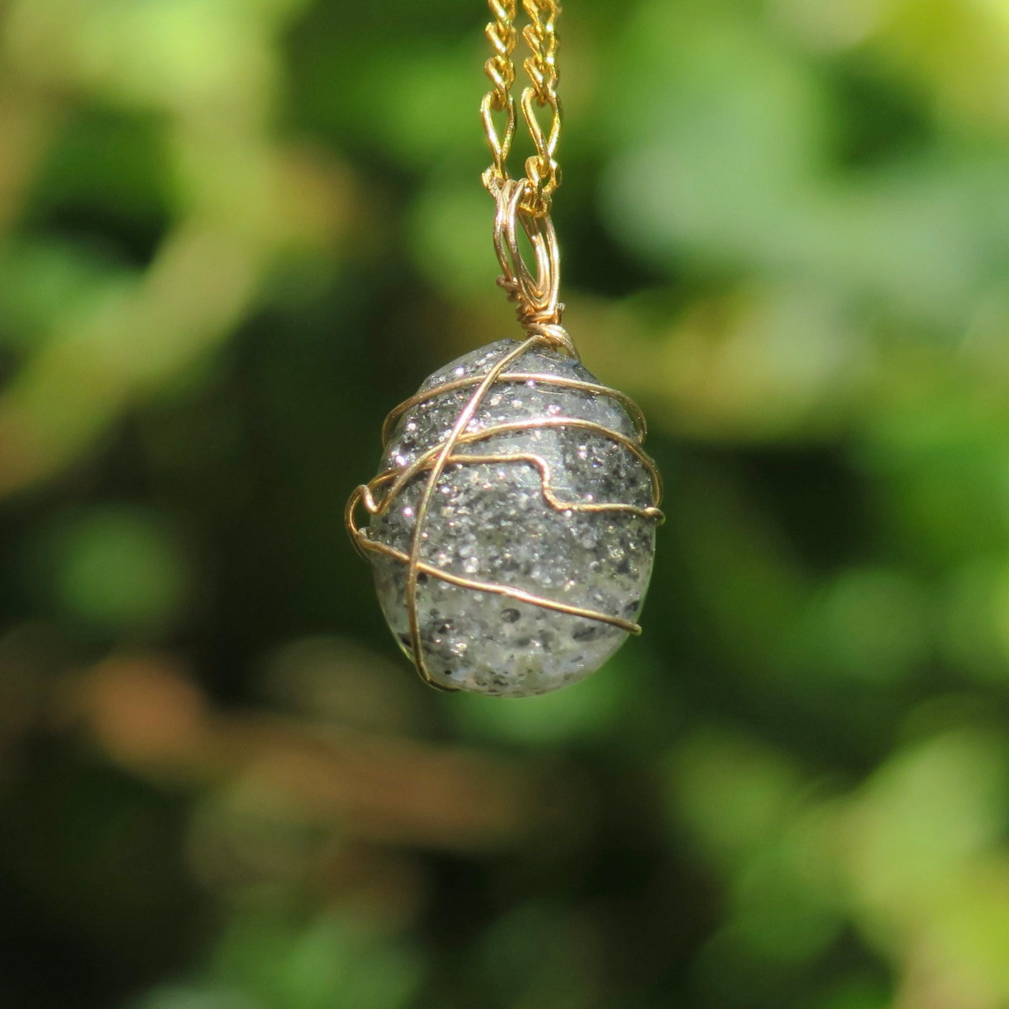 Black Sunstone Pendant | 14k Gold-Fill