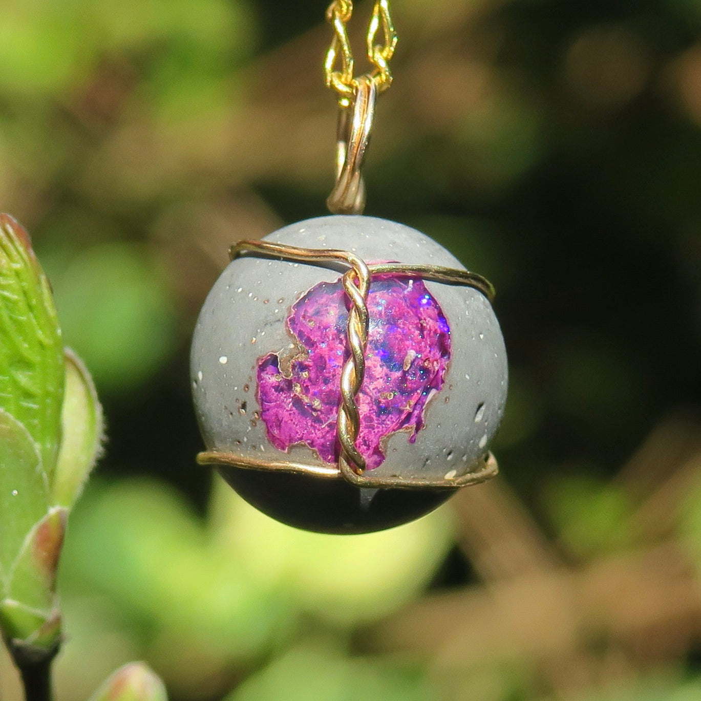 Mexican Cantera Fire Opal Pendant | 14k Gold-Fill Wire