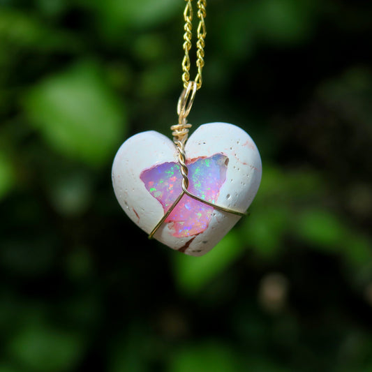 Cantera Opal Heart Pendant | 14k Gold-Fill