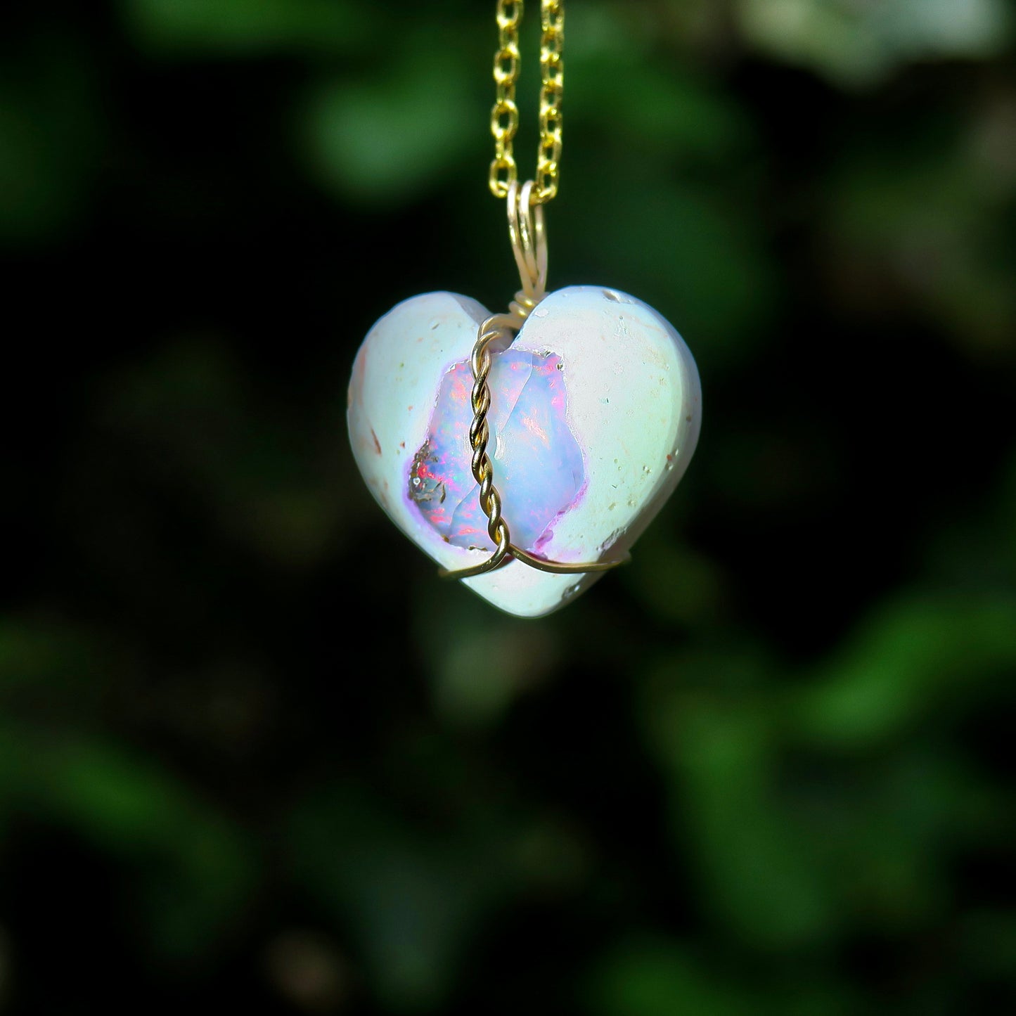 Cantera Opal Heart Pendant | 14k Gold-Fill