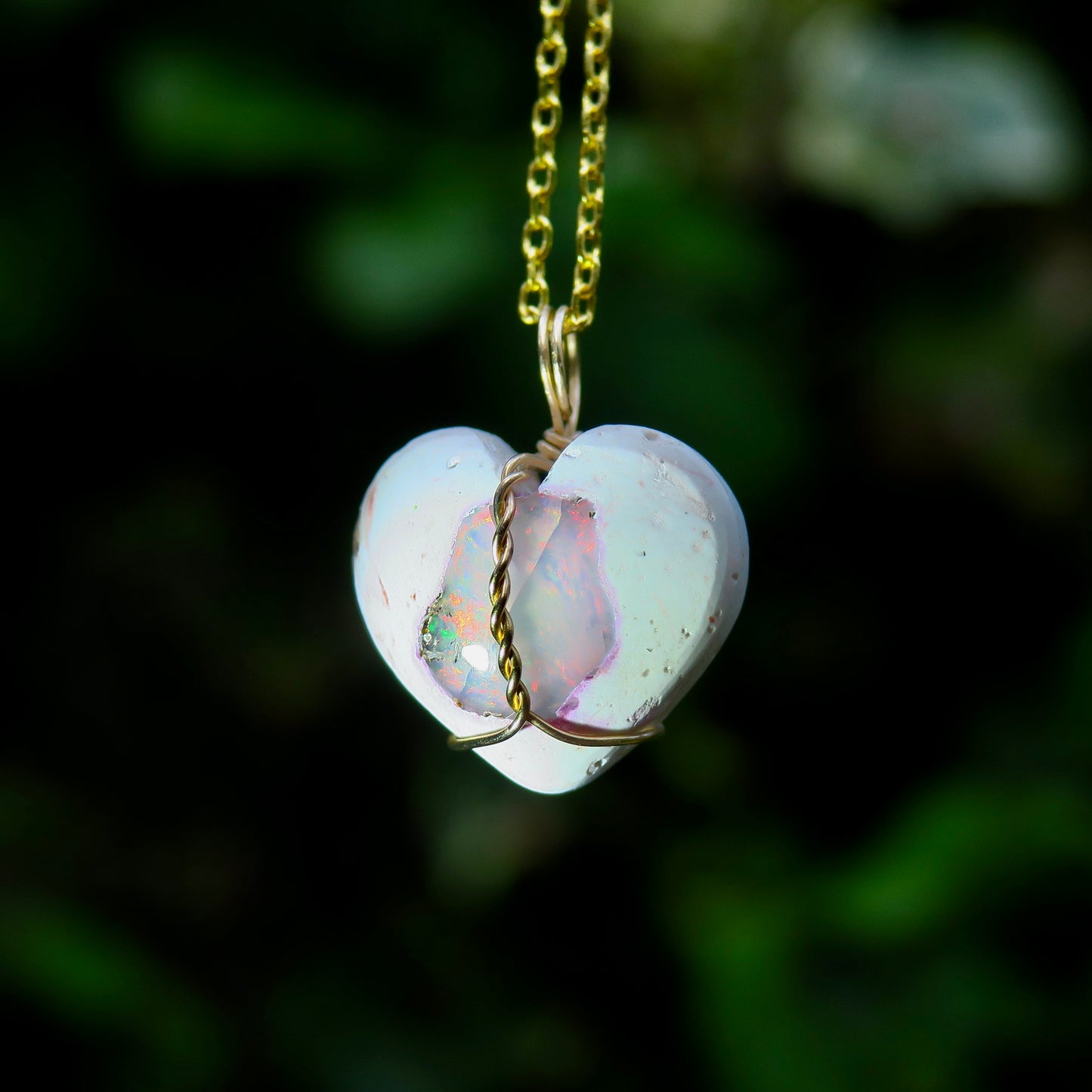 Cantera Opal Heart Pendant | 14k Gold-Fill