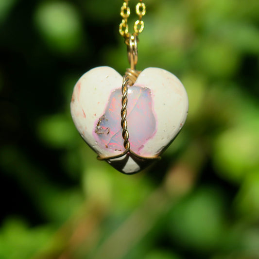 Cantera Opal Heart Pendant | 14k Gold-Fill