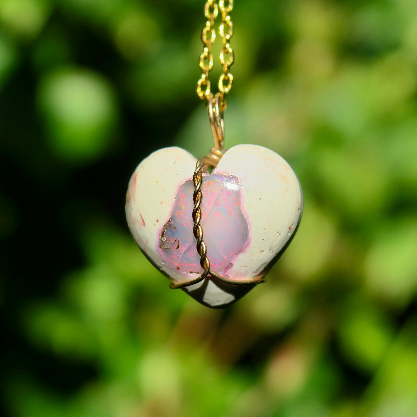 Cantera Opal Heart Pendant | 14k Gold-Fill