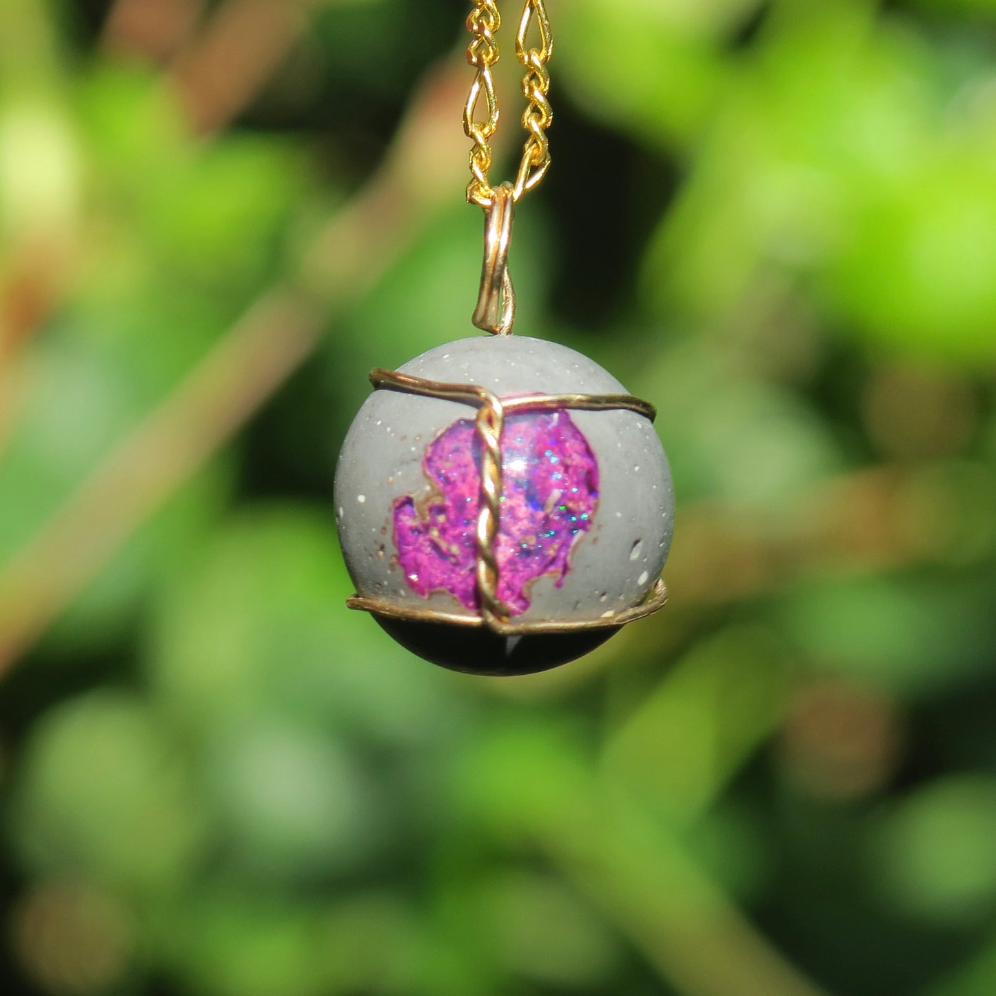 Mexican Cantera Fire Opal Pendant | 14k Gold-Fill Wire