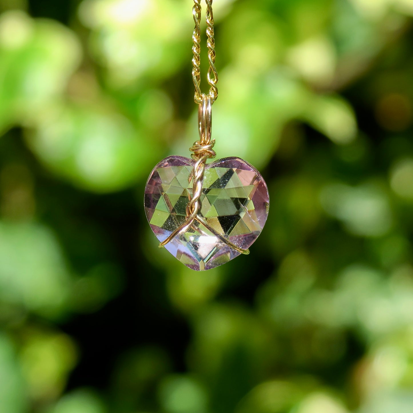 Faceted Amethyst Heart Pendant | 14k Gold-Fill