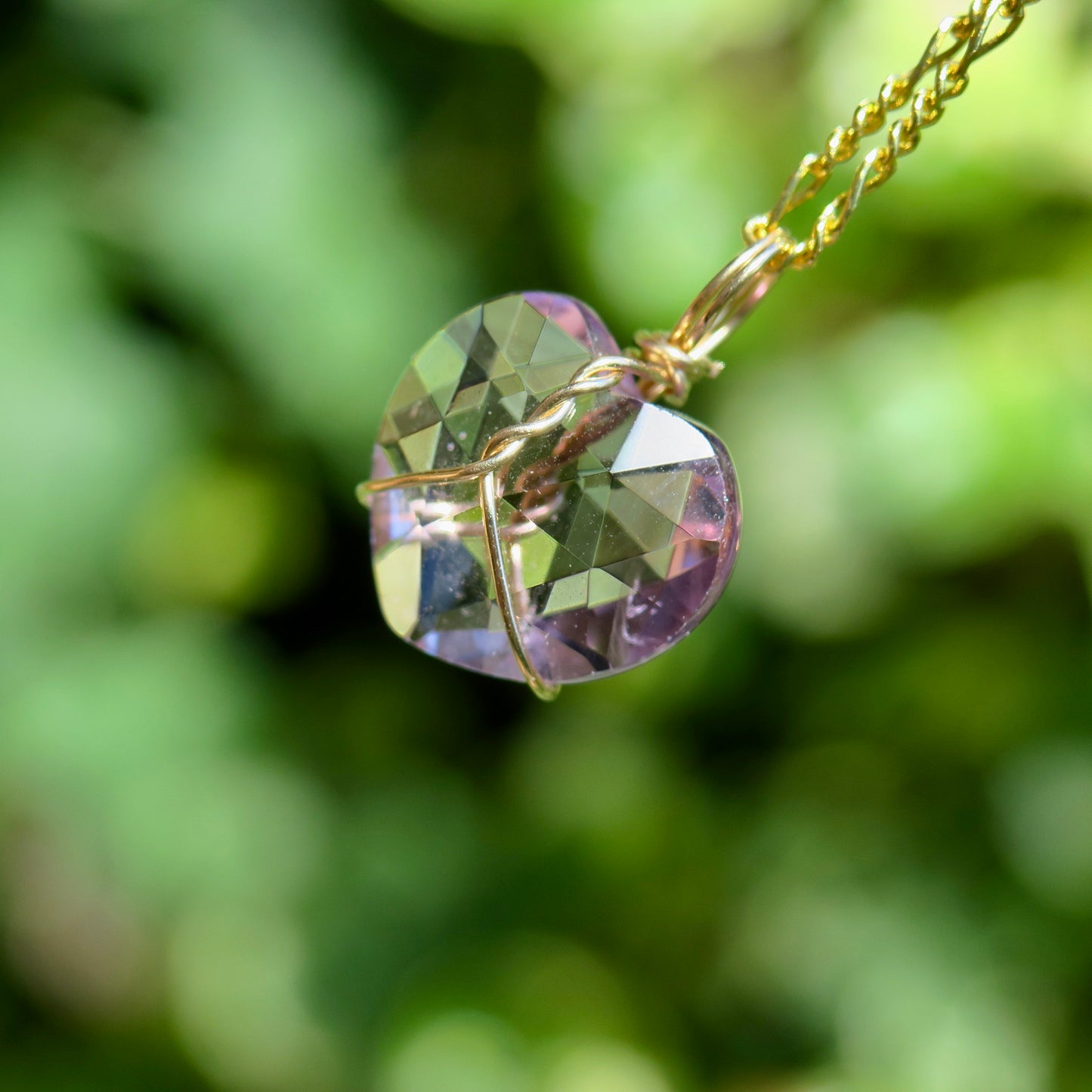 Faceted Amethyst Heart Pendant | 14k Gold-Fill