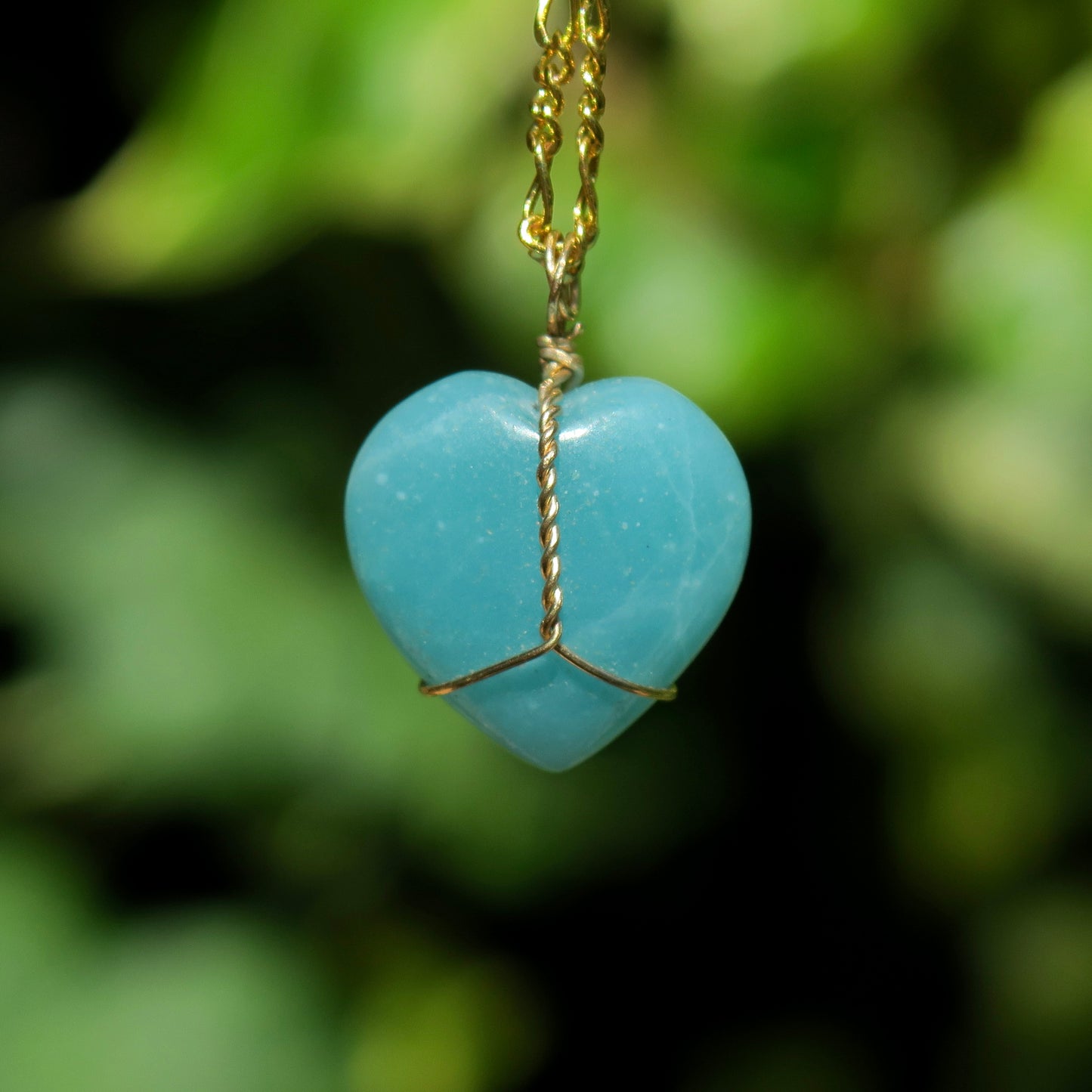 Amazonite Heart Pendant | 14k Gold-Fill