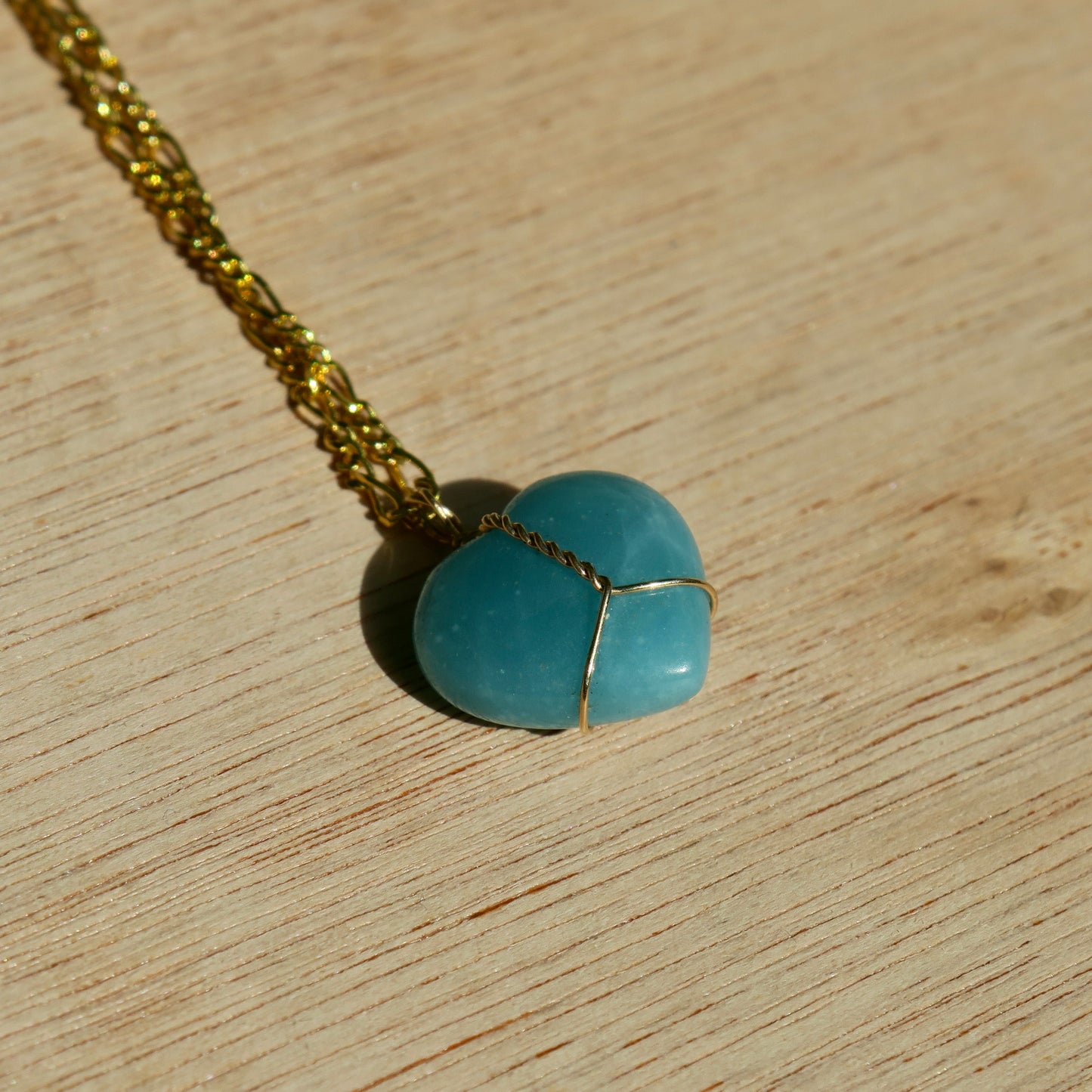 Amazonite Heart Pendant | 14k Gold-Fill