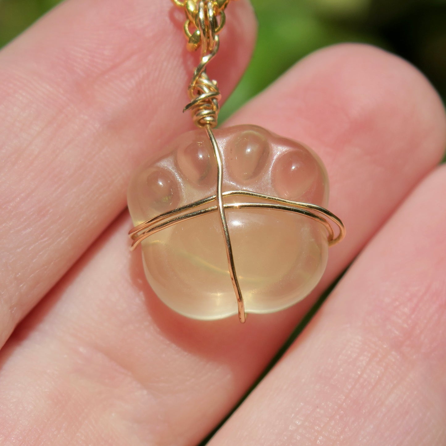 Citrine Paw Pendant | 14k Gold-Fill