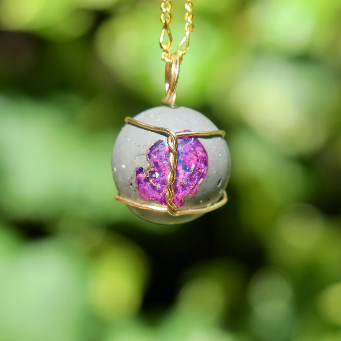 Mexican Cantera Fire Opal Pendant | 14k Gold-Fill Wire