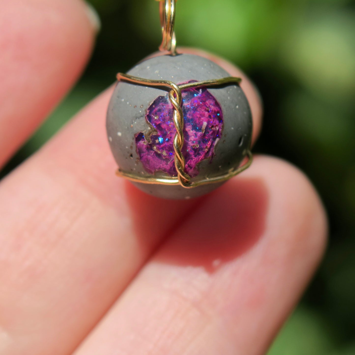 Mexican Cantera Fire Opal Pendant | 14k Gold-Fill Wire