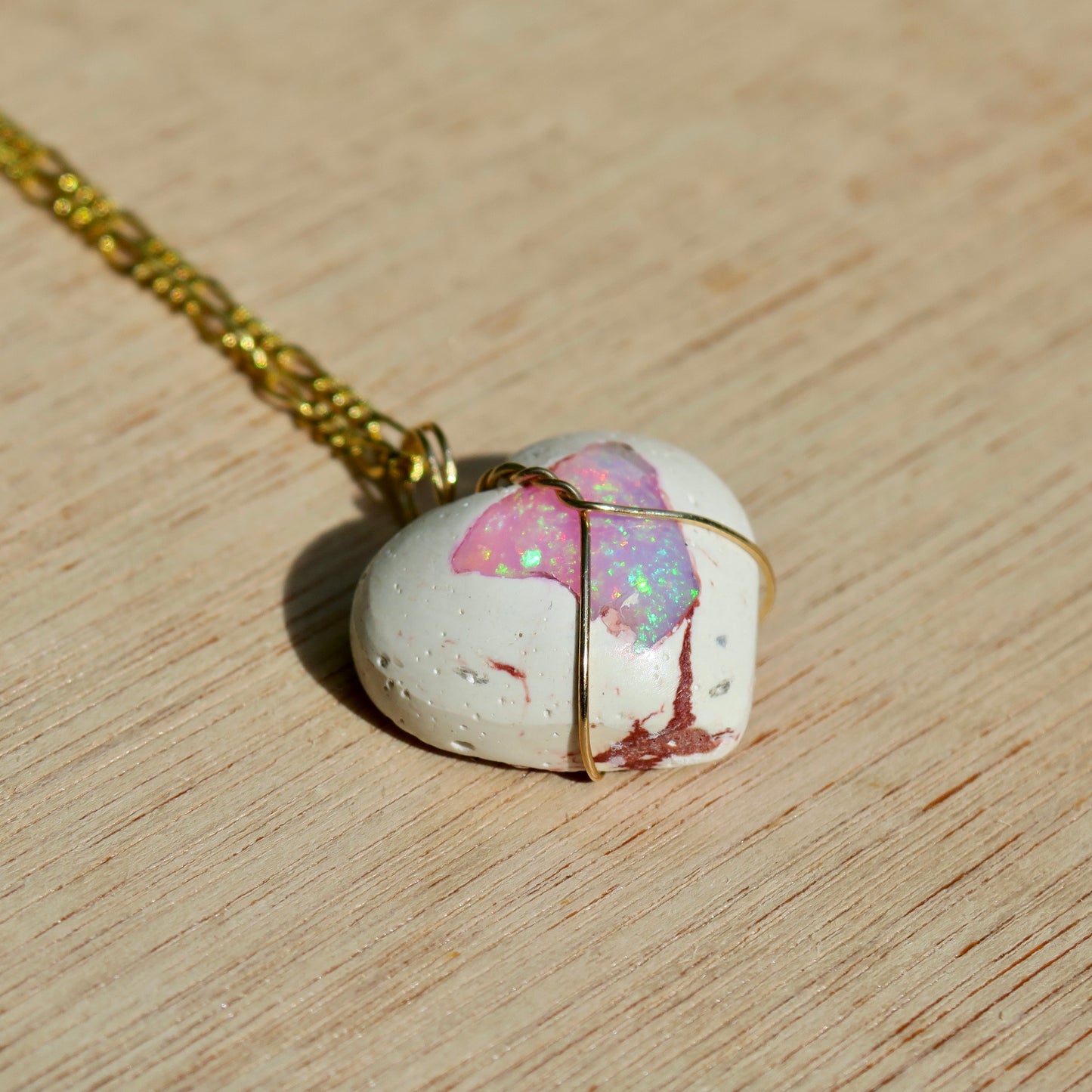 Cantera Opal Heart Pendant | 14k Gold-Fill