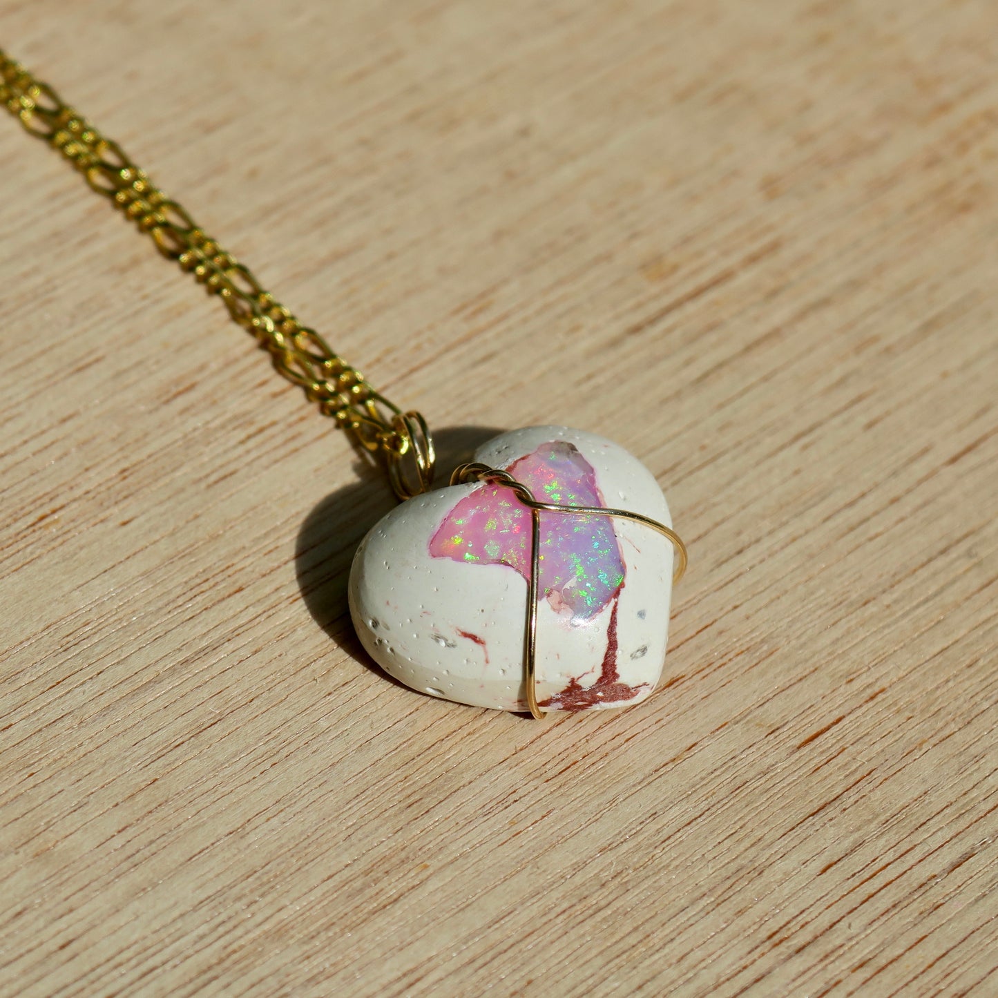 Cantera Opal Heart Pendant | 14k Gold-Fill