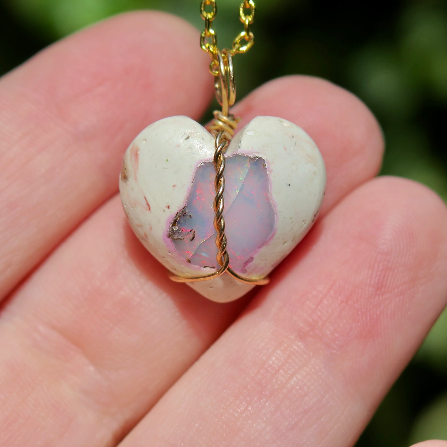 Cantera Opal Heart Pendant | 14k Gold-Fill
