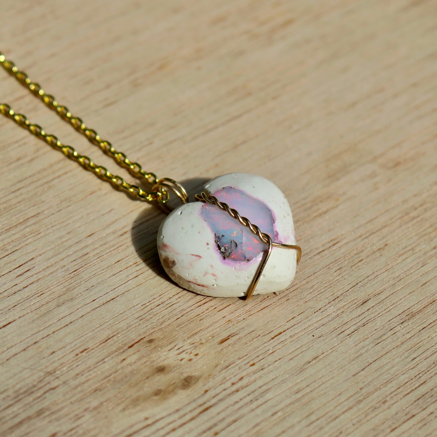 Cantera Opal Heart Pendant | 14k Gold-Fill