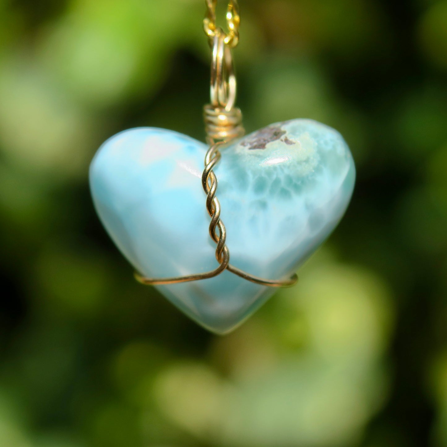 Larimar Heart Pendant | 14k Gold-Fill