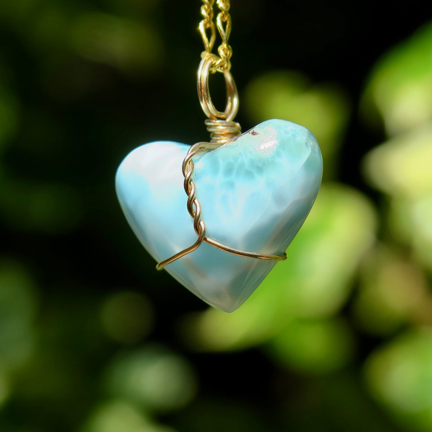 Larimar Heart Pendant | 14k Gold-Fill