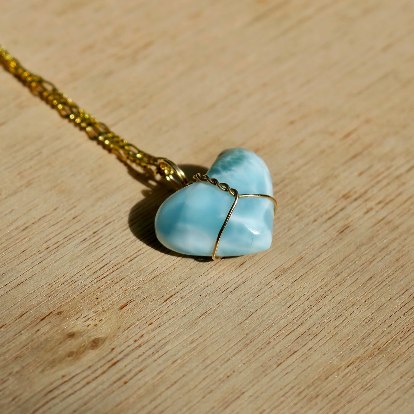 Larimar Heart Pendant | 14k Gold-Fill