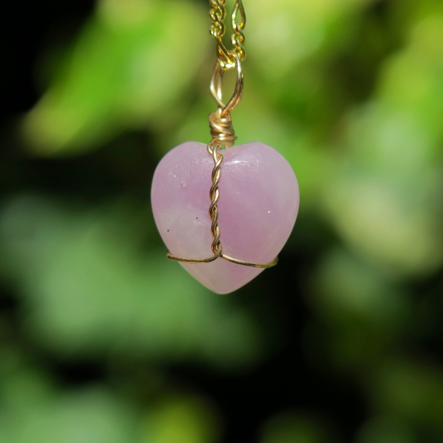 Kunzite Heart Pendant | 14k Gold-Fill
