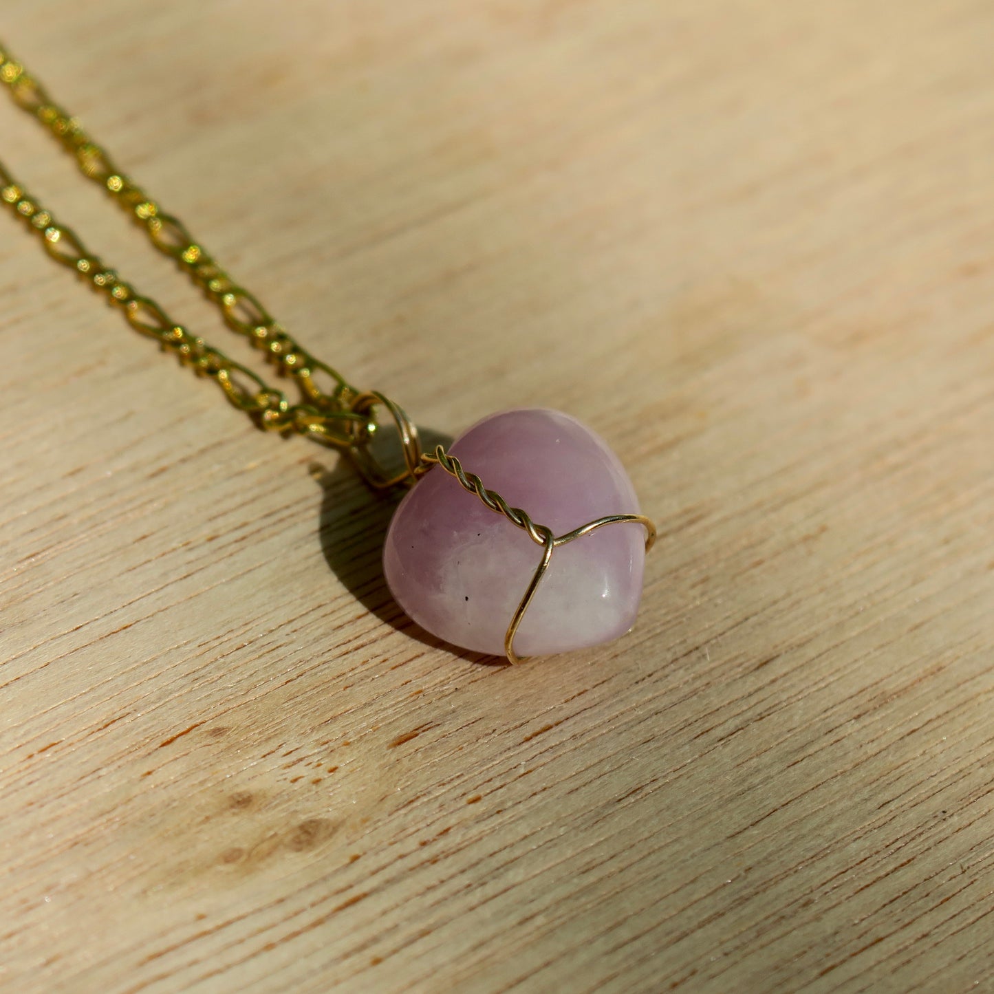 Kunzite Heart Pendant | 14k Gold-Fill
