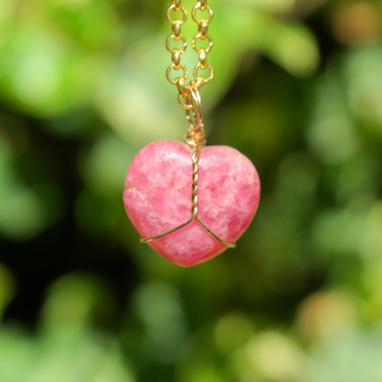 Rhodonite Heart Pendant | 14k Gold-Fill