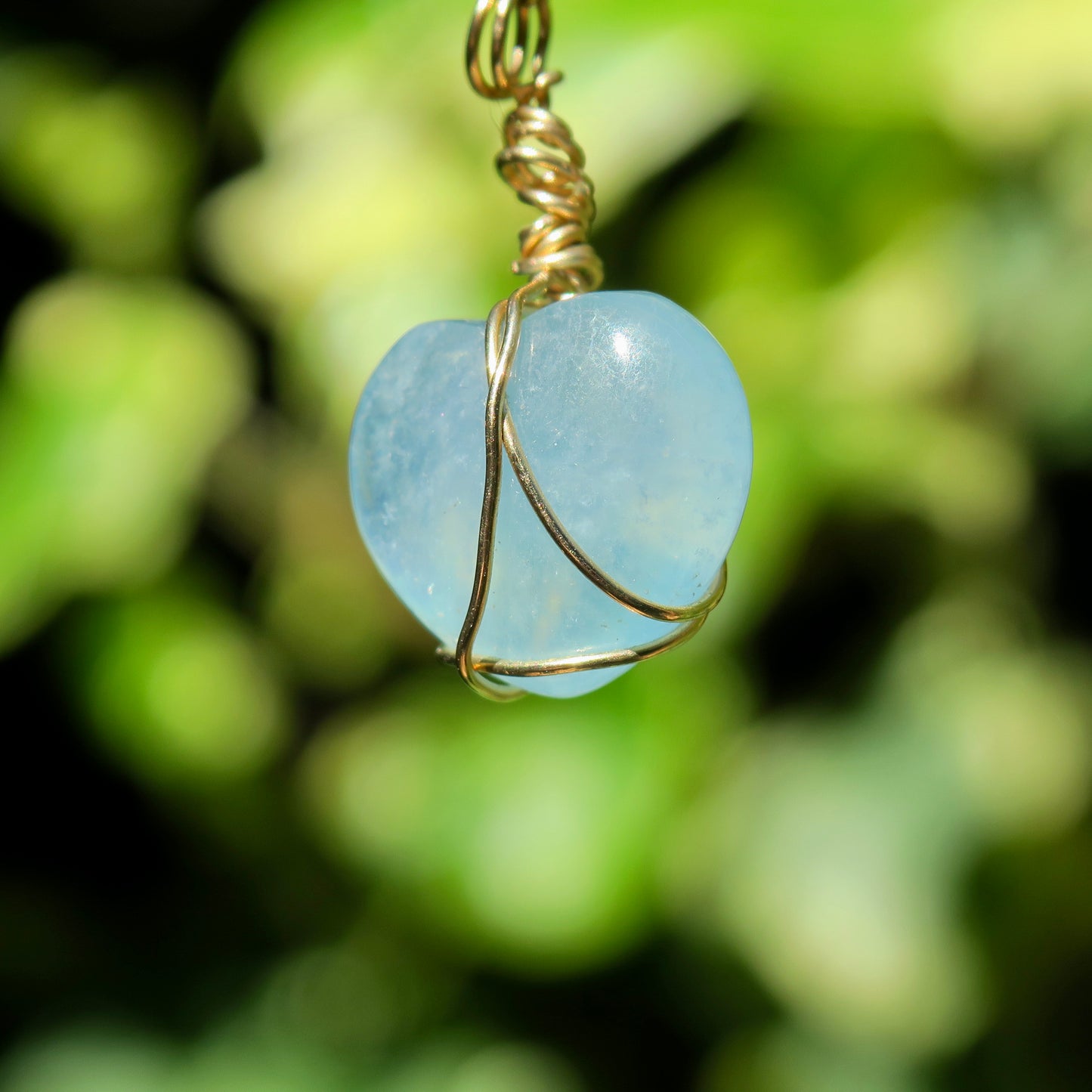 Aquamarine Heart Pendant | 14k Gold-Fill