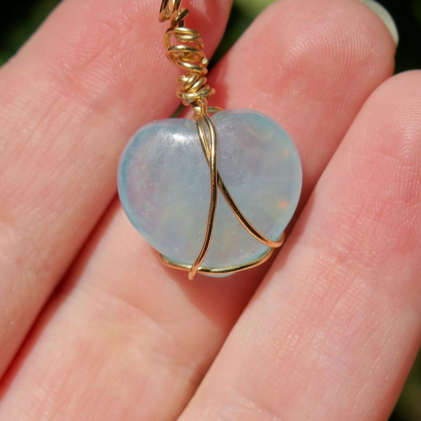 Aquamarine Heart Pendant | 14k Gold-Fill