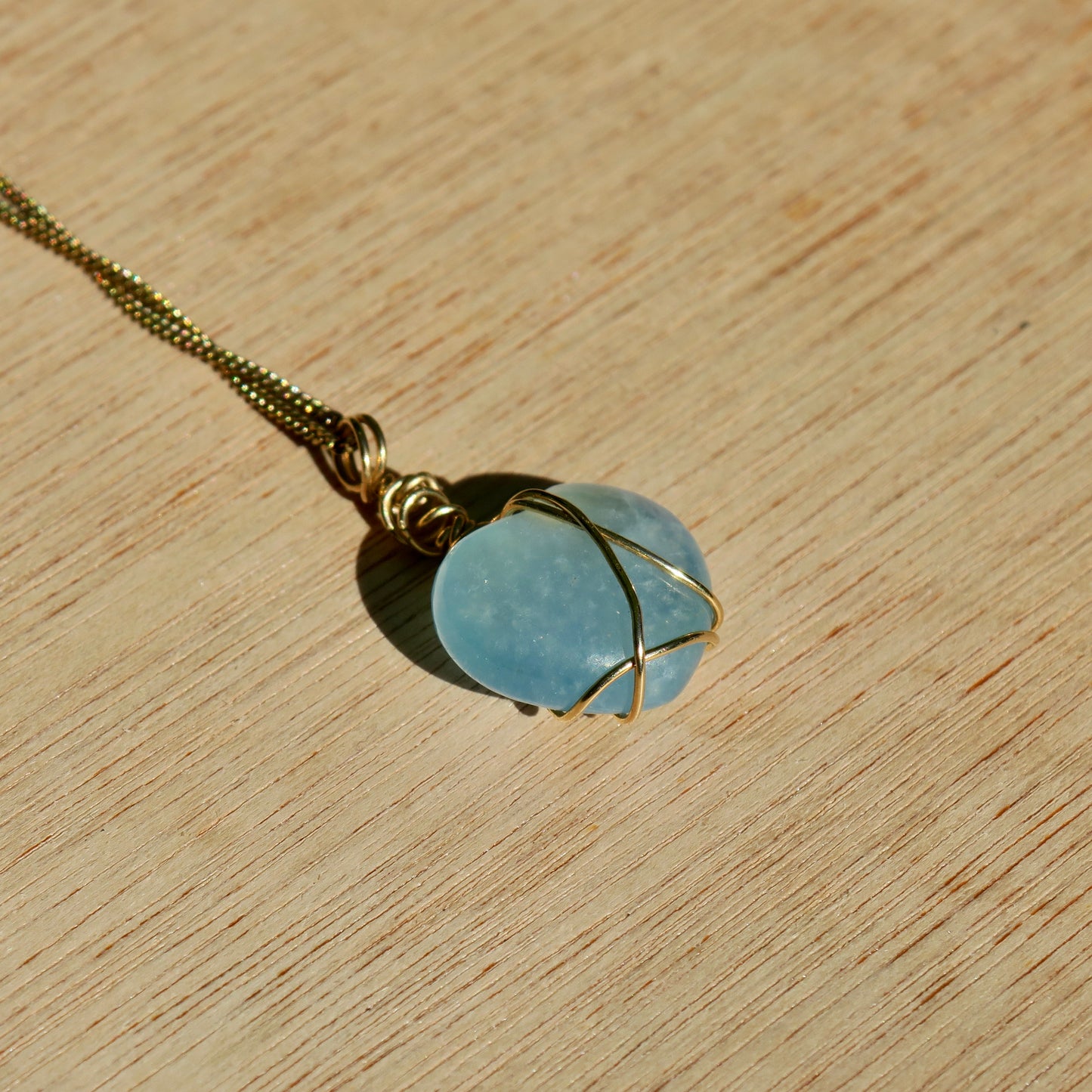 Aquamarine Heart Pendant | 14k Gold-Fill