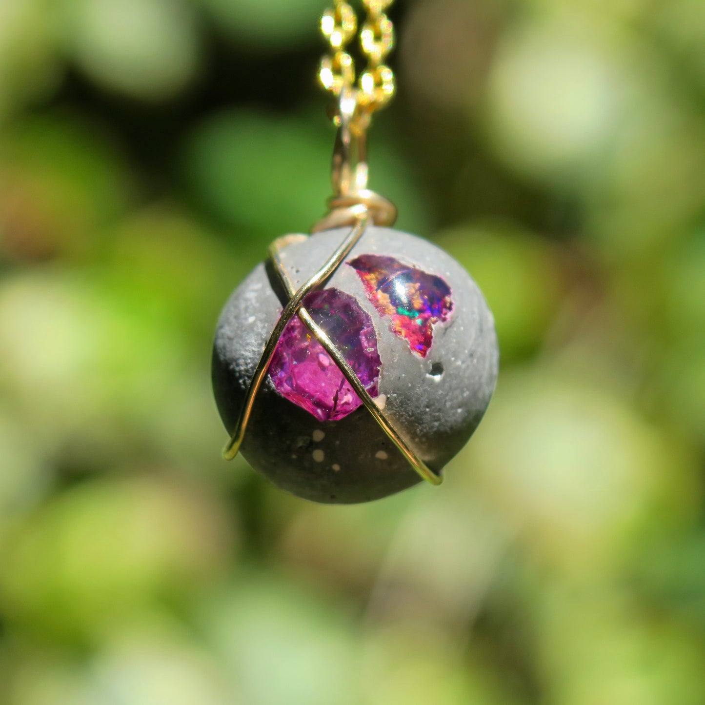 Mexican Cantera Opal Pendant | 14k Gold-Fill