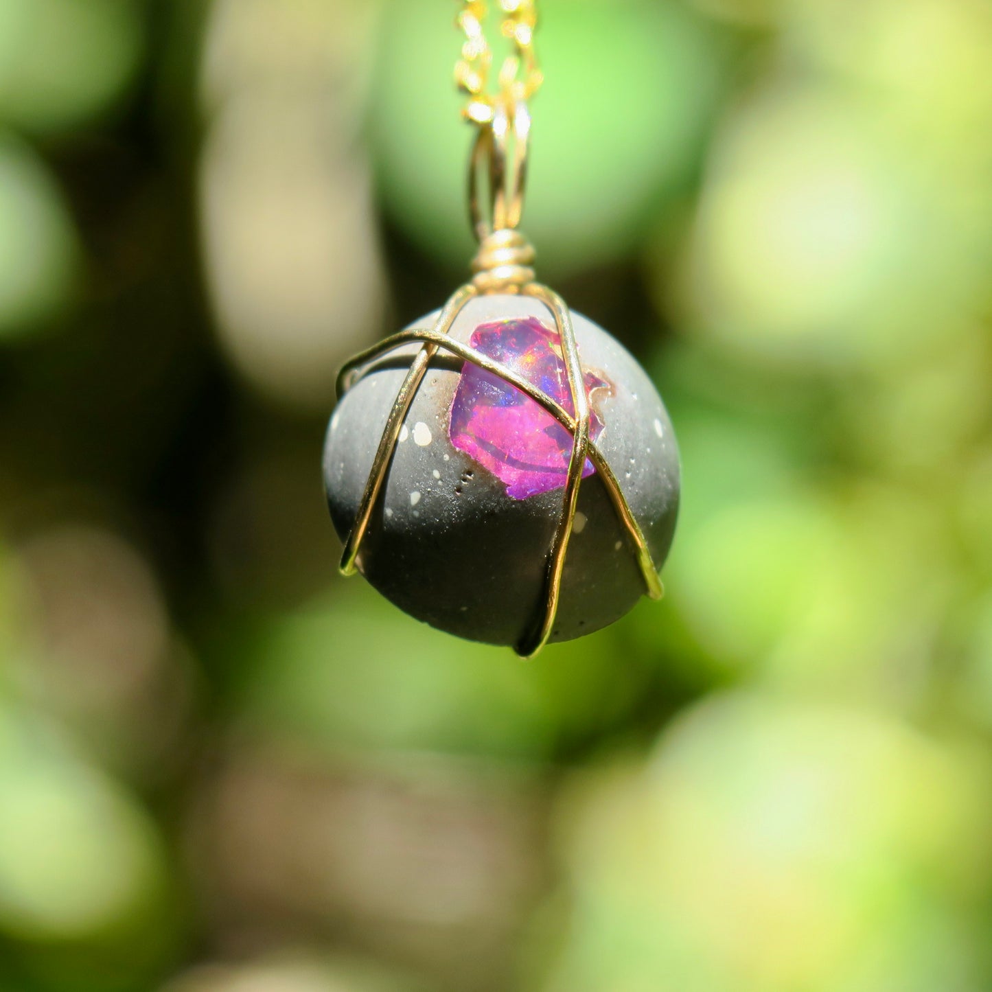Mexican Cantera Opal Pendant | 14k Gold-Fill