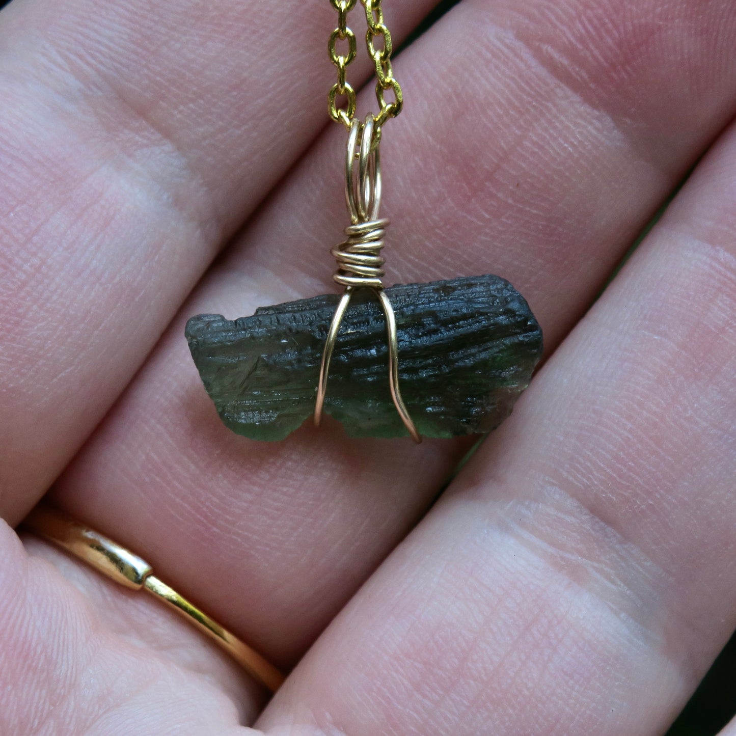 Moldavite Pendant | 14k Gold-Fill