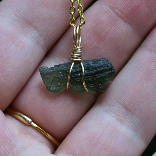 Moldavite Pendant | 14k Gold-Fill