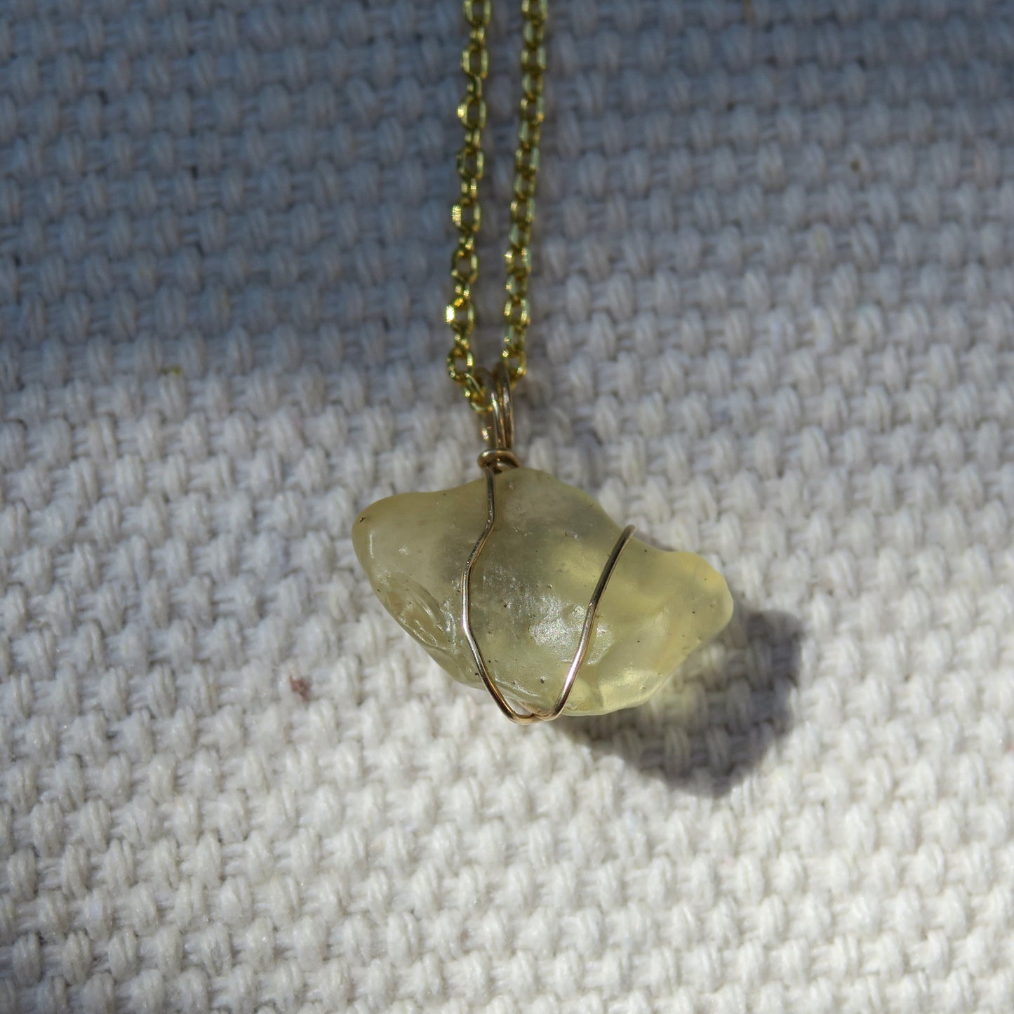 Libyan Desert Glass Pendant | 14k Gold-Fill
